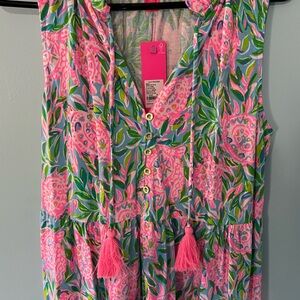 Lilly Pulitzer Pink and Green Maxi Dress